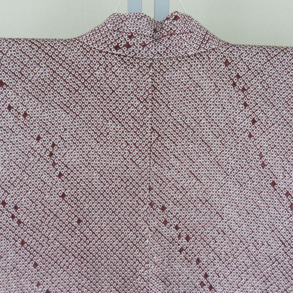 羽織 総絞り 茶色 鹿の子模様 裏地おもちゃ模様 正絹 仕立て上がり着物