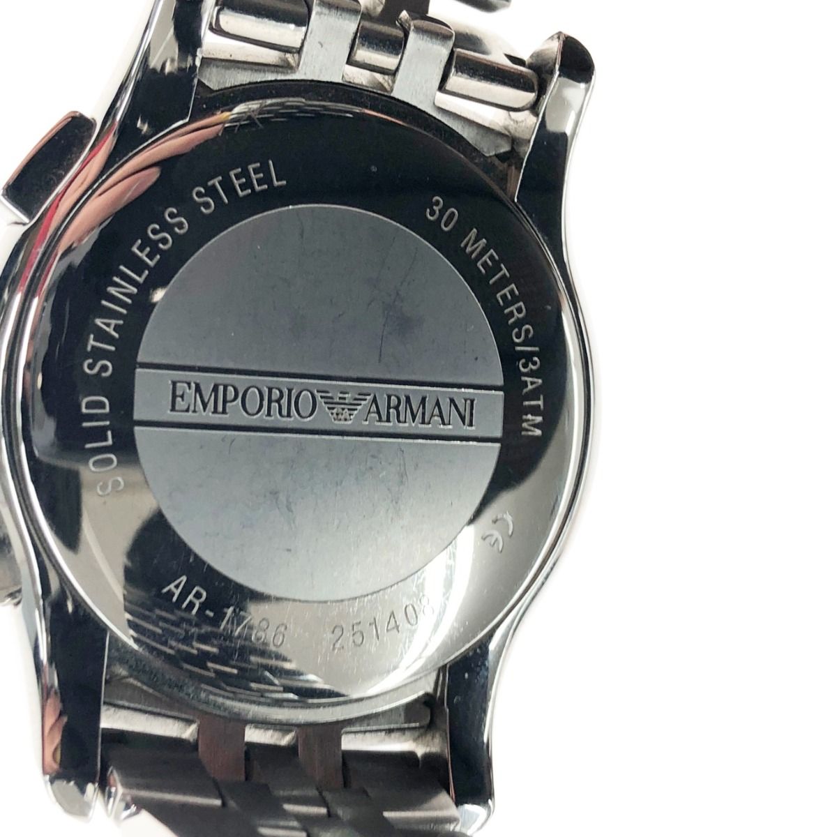 〇〇ENPORIO ARMANI クロノグラフ 腕時計 AR-1786 シルバー x ブラック 