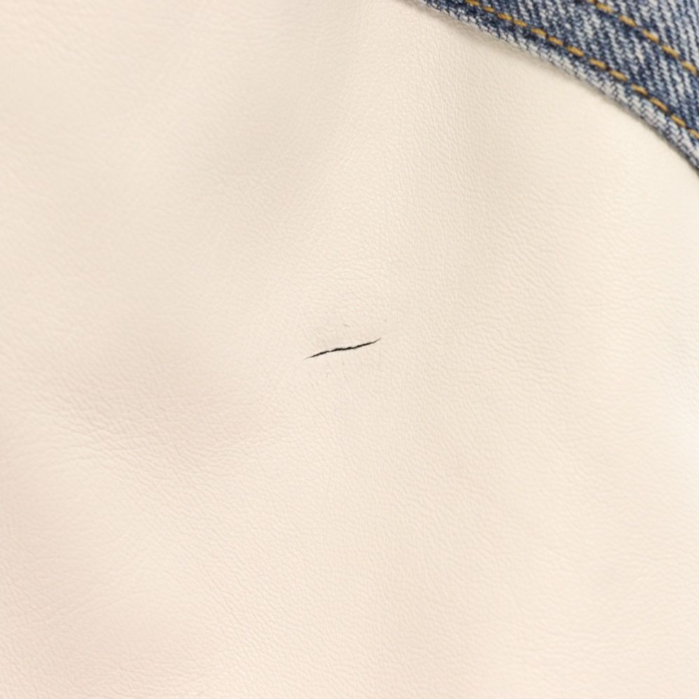 CELINE (セリーヌ) ルーズ テディ レザー切り替え ロゴパッチ フード 
