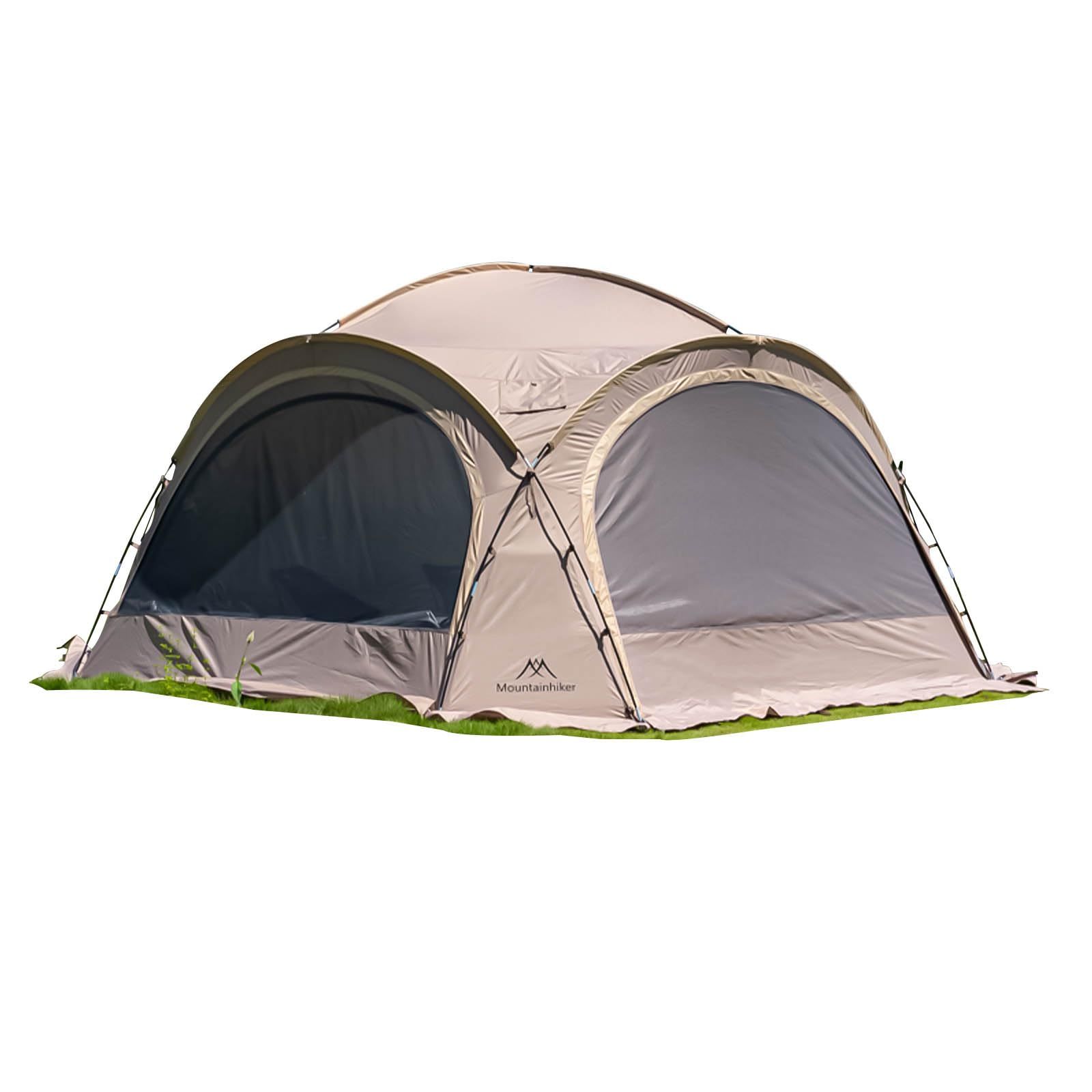 防水PU3000mm 4m*4m*2.3m UVカットUPF50 大型ドームテント 煙突穴搭載 スノースカート付き 5～8人用 四季対応 Mountainhiker ファミリー＆アウトドア用