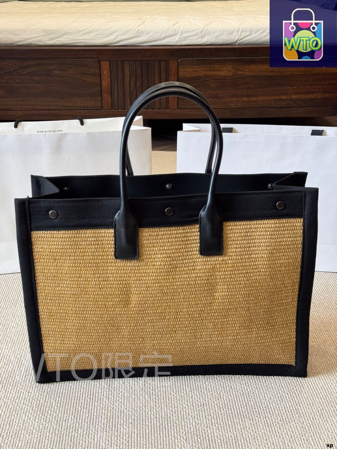 今日特価】YSL サンローラン ラフィア編み トートバッグ