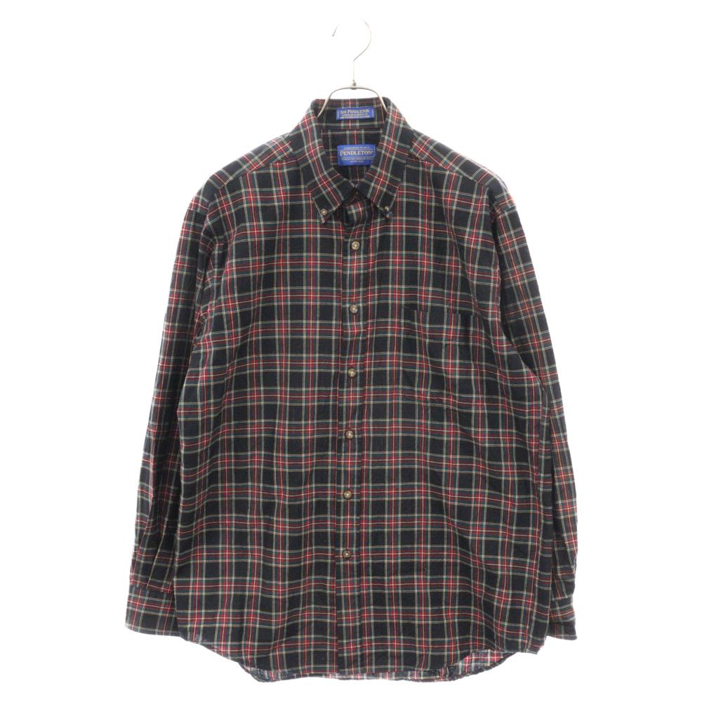 PENDLETON (ペンドルトン) ボタンダウンウールチェック長袖シャツ レッド/ブラック