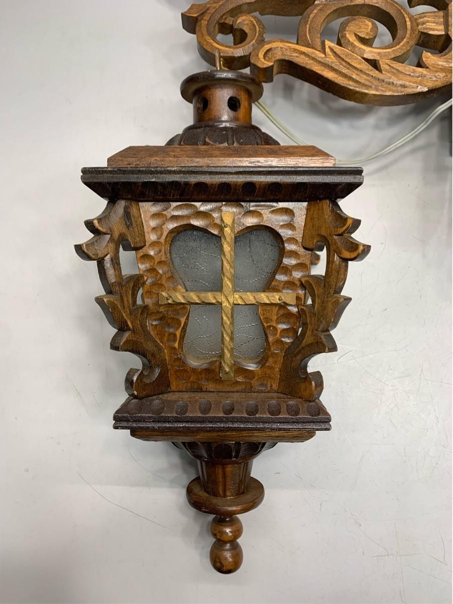 アンティークウォールランプ 壁付 ヴィンテージインテリア 昭和レトロ ウッド 木製 A8898B12