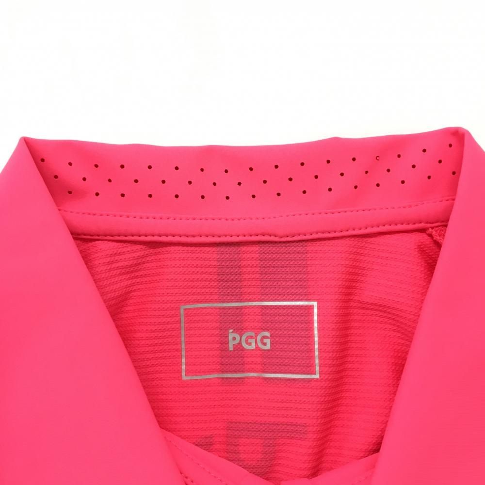 パーリーゲイツ　PGG レディース 半袖ポロシャツ　size0 速乾　ピンク ☆SALE価格☆【新品】PGGパーリーゲイツ 半袖ポロシャツ 蛍光