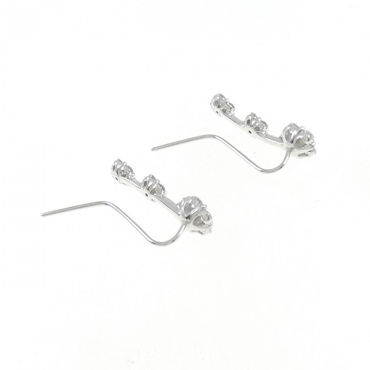 K18WG フラワー ダイヤモンド ピアス 0.90CT - メルカリ 