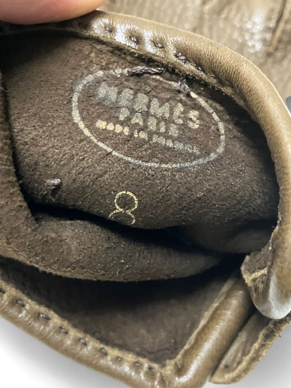 エルメス レザー セリエ ボタン グローブ HERMES (エルメス) VINTAGE Sellier セリエ スナップボタン