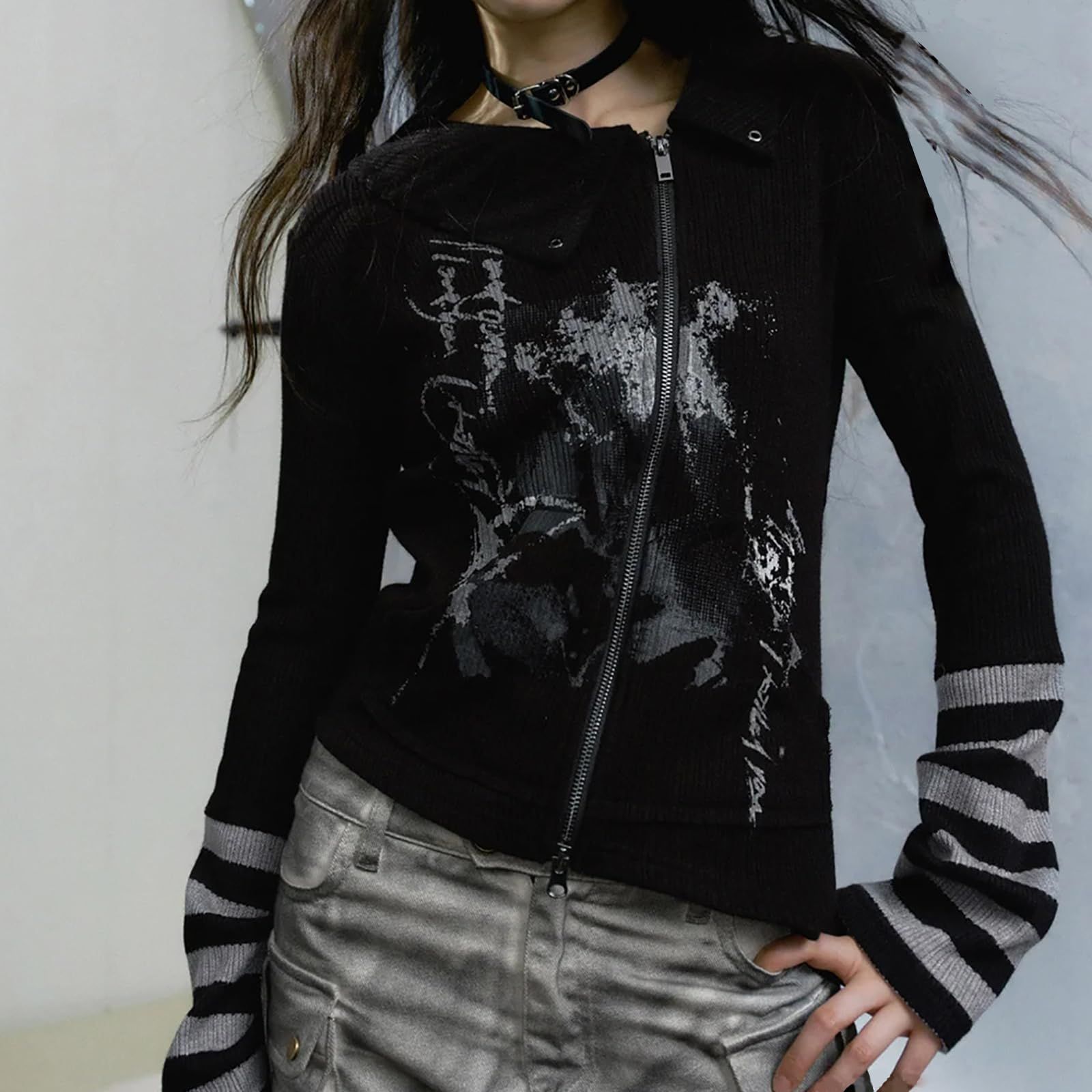 y2k punk 原宿 アーカイブ トップス カットソー ワンピ フリル ゴス Amazon.co.jp: [XHSUKADO] パンク系 ワンピース