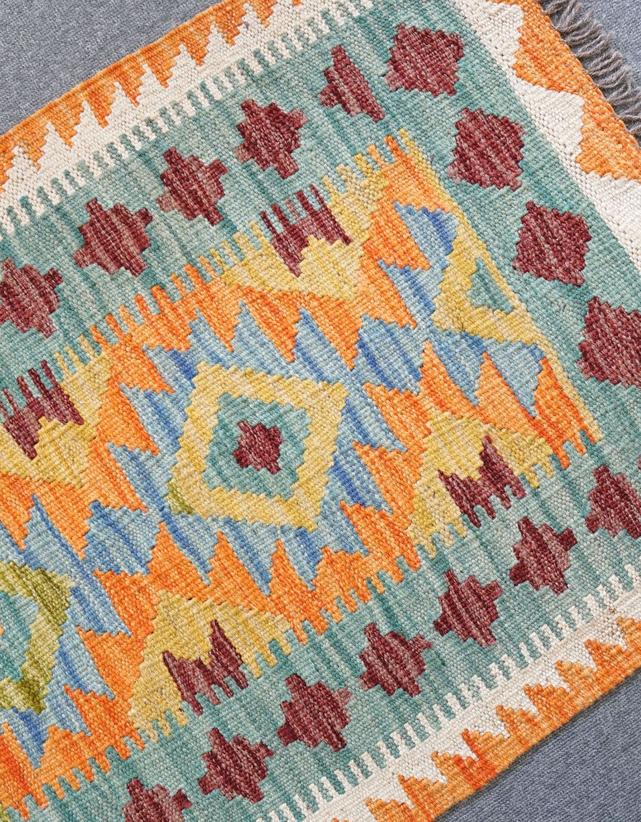 キリム アフガニスタン手織りキリム 89×61cm 玄関マット 90×61cm