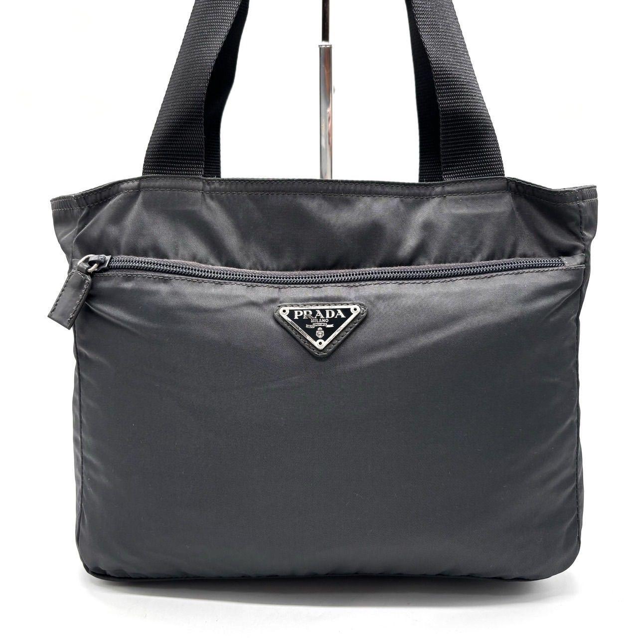 ✨美品✨ PRADA プラダ トートバッグ ハンドバッグ 三角ロゴプレート 