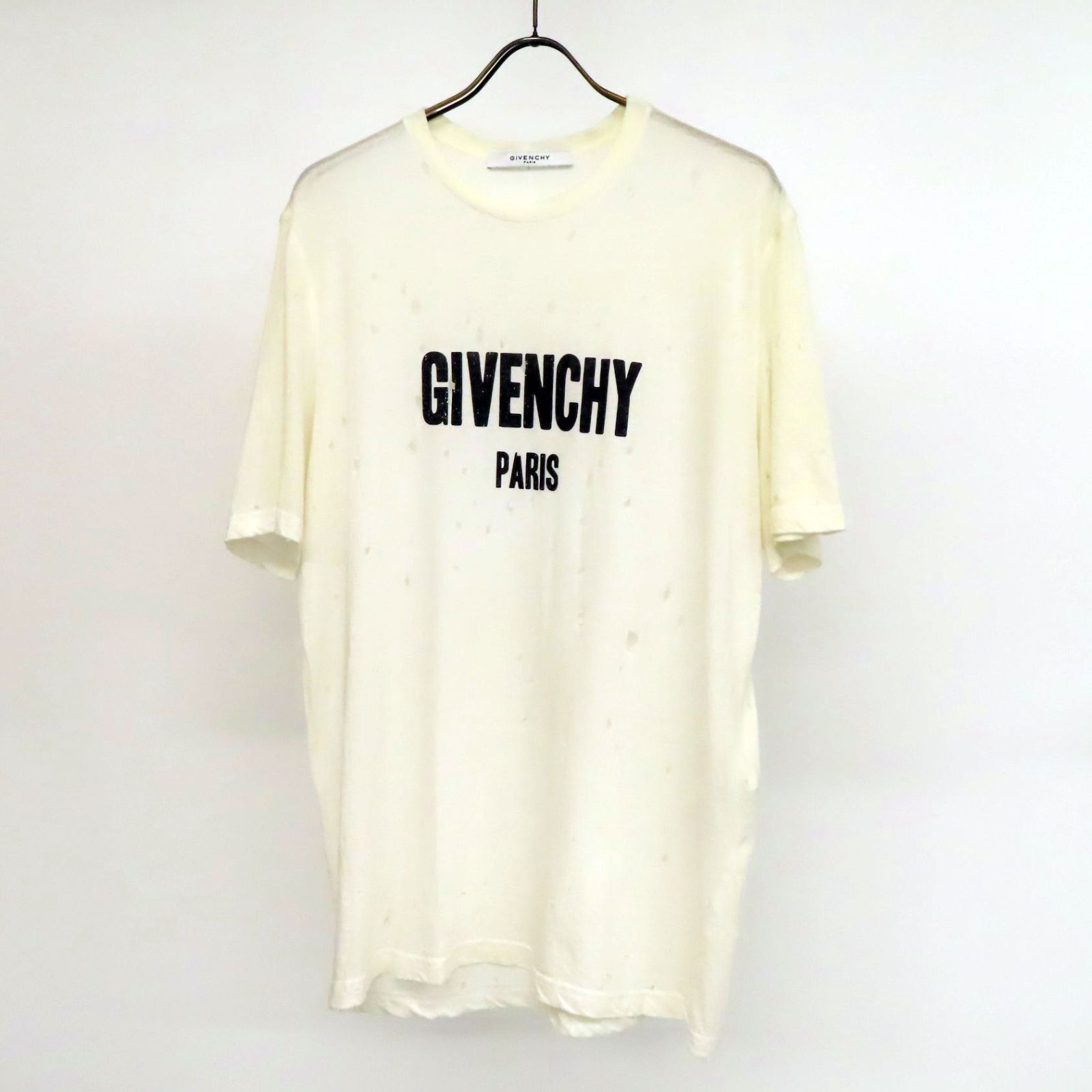 24012 美品 GIVENCHY ジバンシィ ロゴプリント 穴あき
