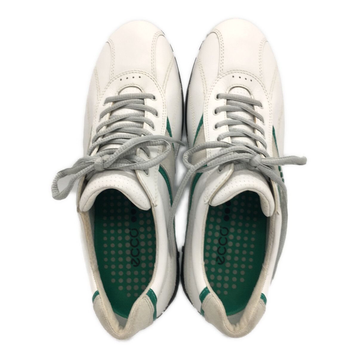 中古 エコー ecco ゴルフシューズ 41 25.5cm ホワイト グリーン