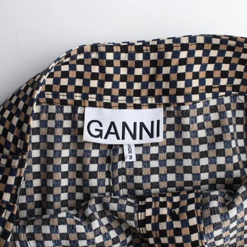 GANNI チェック スカート | ブラック | FARFETCH JP