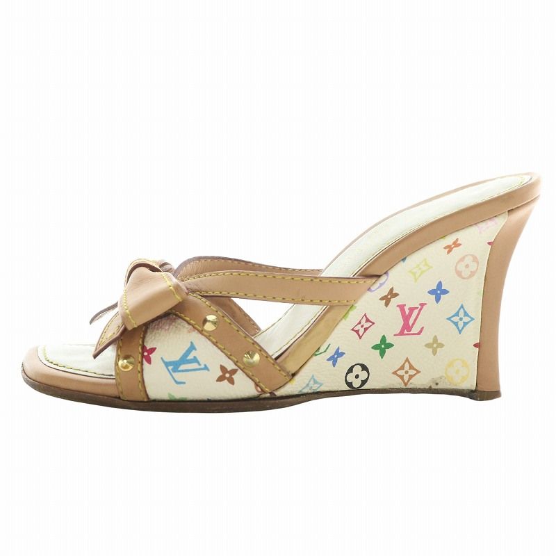 ルイヴィトン LOUIS VUITTON ミュール PVC レザー オープントゥ