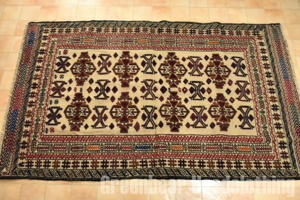 RAGS035 トライバルラグ 192cm×116cm アフガンキリム 手織り