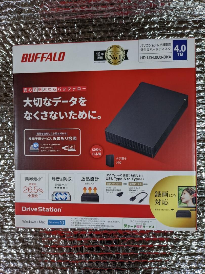 新品 バッファロー 外付けハードディスク ４TB HD-LD4.0U3-BKA - メルカリ