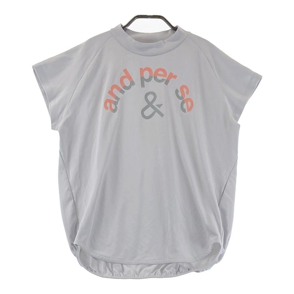 サイズ：L AND PER SE アンパスィ  ハイネック 半袖Tシャツ  グレー系 [240101282331]# ゴルフウェア レディース ストスト