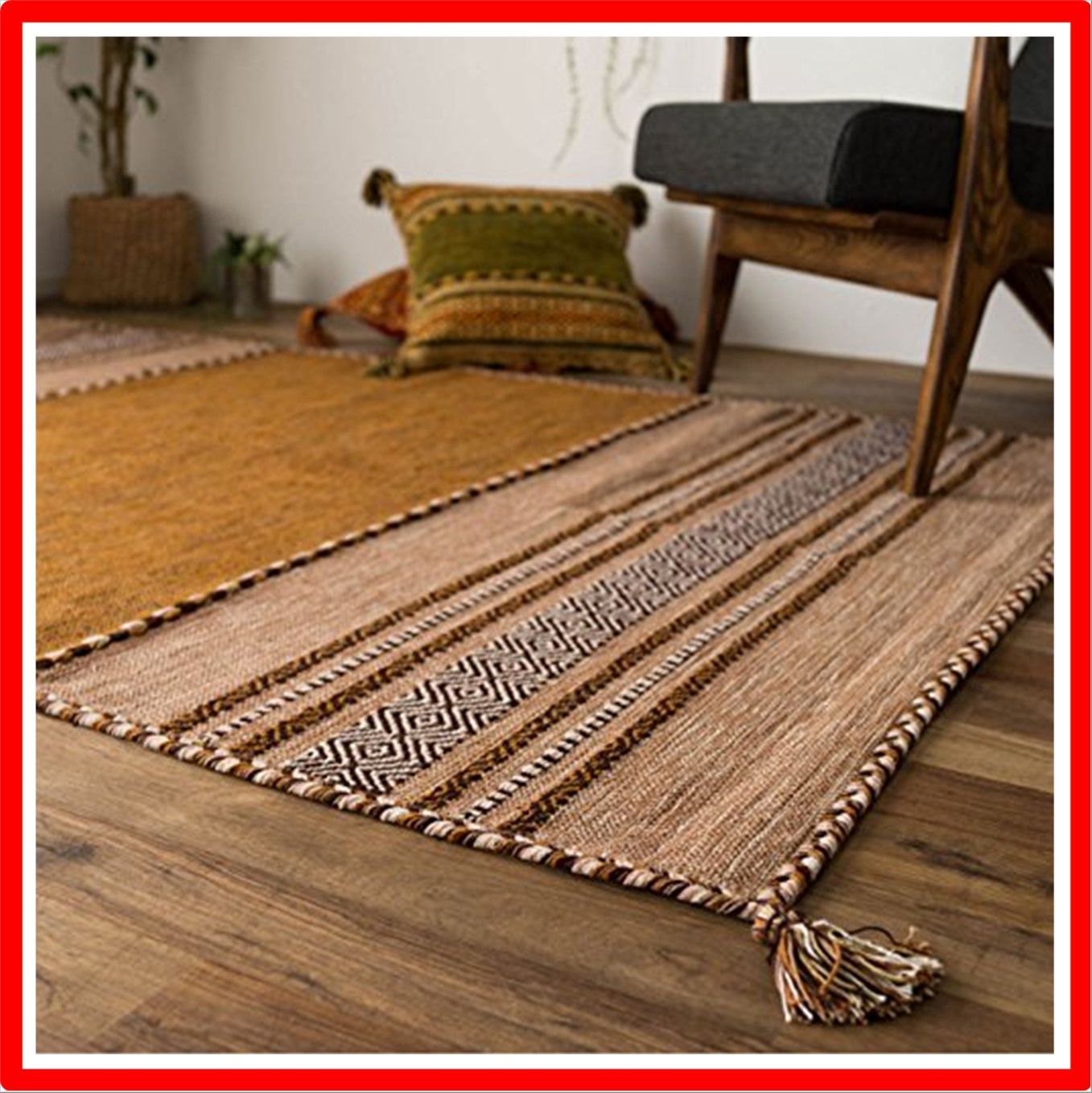 公式通販安い サヤンサヤン 手織り キリム調 アジアン ラグマット