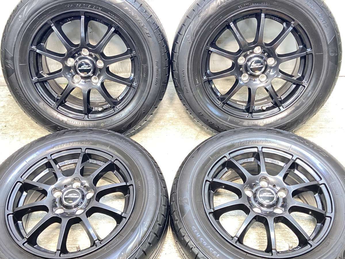 195|65R15 ブリヂストン プレイズ PX-RV2 SCHNEDER 15x6.0 50 114.3-5穴 タイヤ サマータイヤ ホイールセット 4本セット s15250430029
