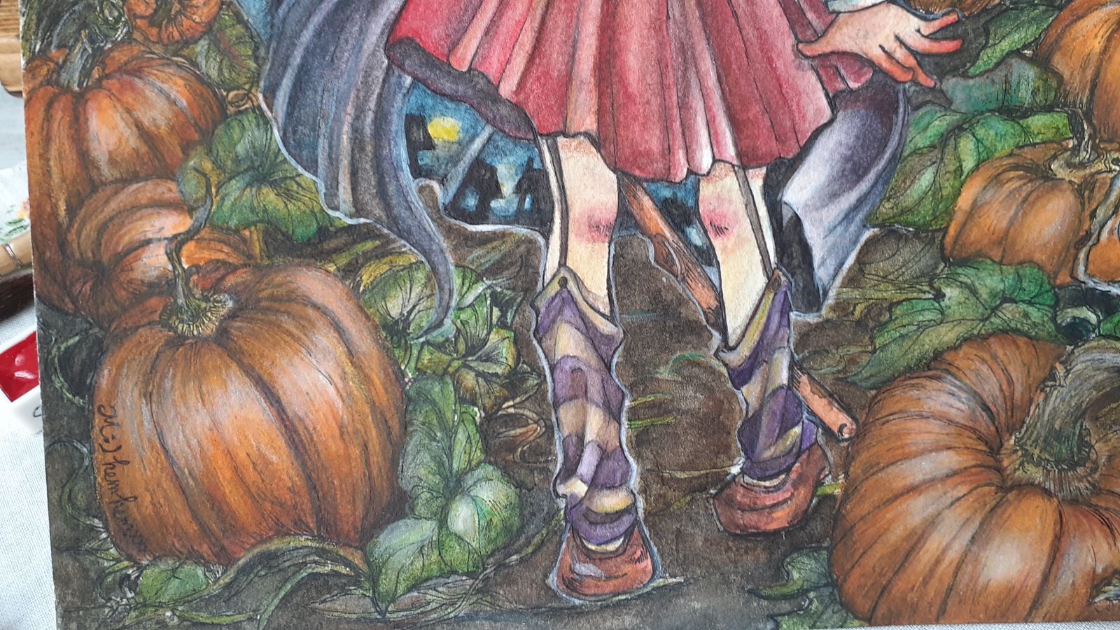 メルカリshops 原画 水彩 オリジナルイラスト アナログイラスト 女の子イラスト ハロウィン メルカリshops 原画 水彩 オリジナルイラスト アナログイラスト 女の子イラスト ハロウィン