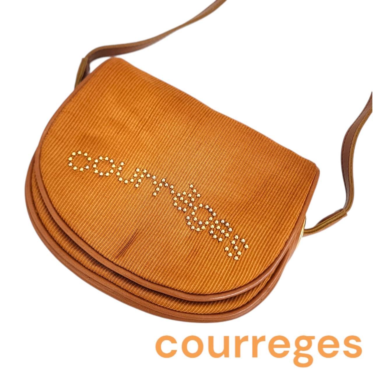 Courreges クレージュ ミニ ショルダーバッグ オレンジ ブラウン系 