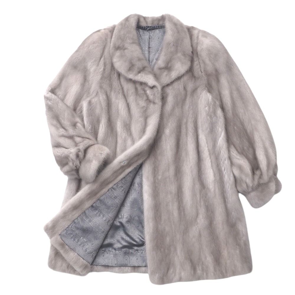 現行】アナイ ロングコート ノーカラー フォックスファー 2way 38