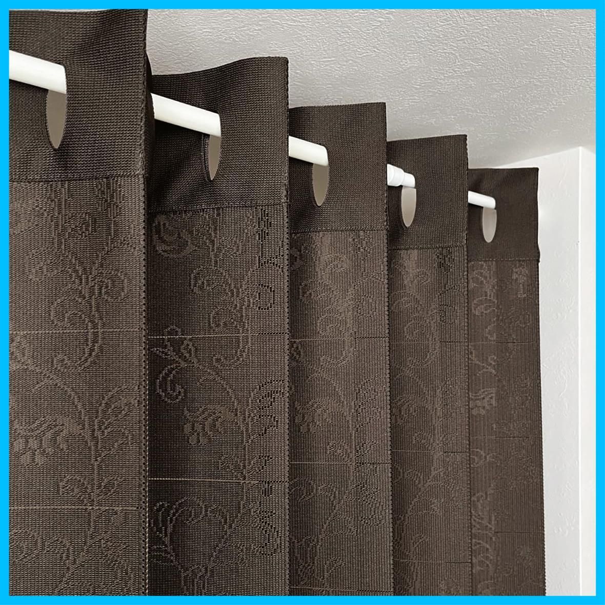 在庫処分 アコーディオンカーテン 生地厚 プレミアム 間仕切り のれん ロング パーテーション 防寒 遮熱 便利 目隠し 電気代節約 丈調整 幅広 150㎝幅 ボタニカル 200cm丈 Dブラウン 濃茶 C633