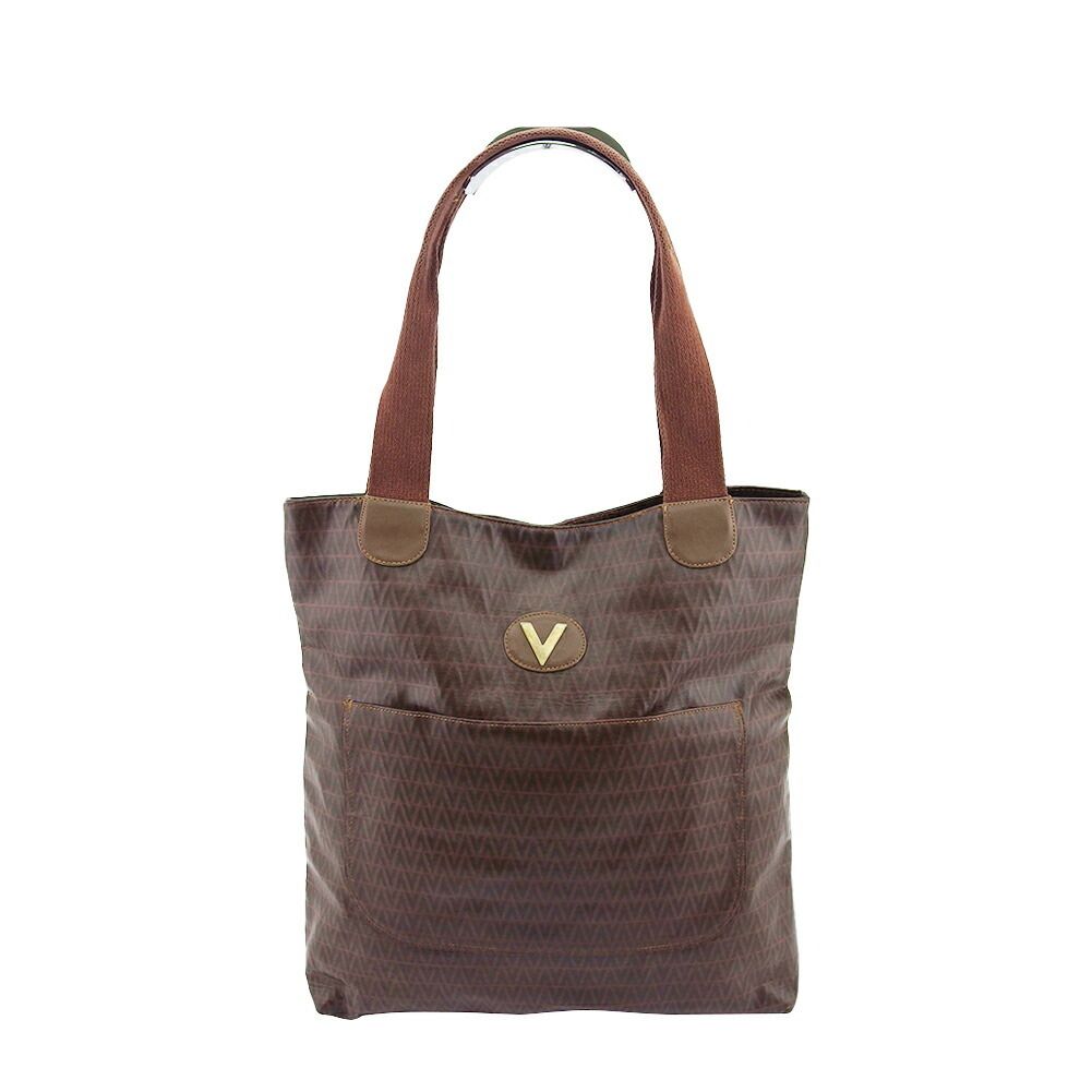 【BIGお買い物ラリー★30%OFFセール中】マリオ・ヴァレンティノ MARIO VALENTINO トートバッグVマーク ブラウン ベージュ系 レディース 中古 最大30％OFF☆年越しセール】マリオ・ヴァレンティノ MARIO VALENTINO