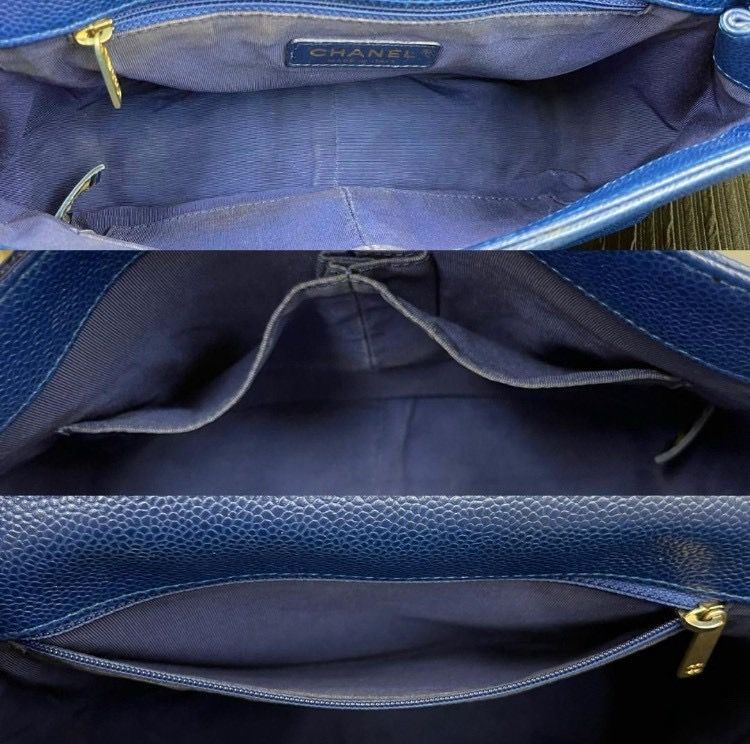 シャネル　マトラッセ　キャビアスキン　青　2way　ショルダーバッグ　24番台 シャネル マトラッセ キャビアスキン 青 2way ショルダーバッグ 24番台