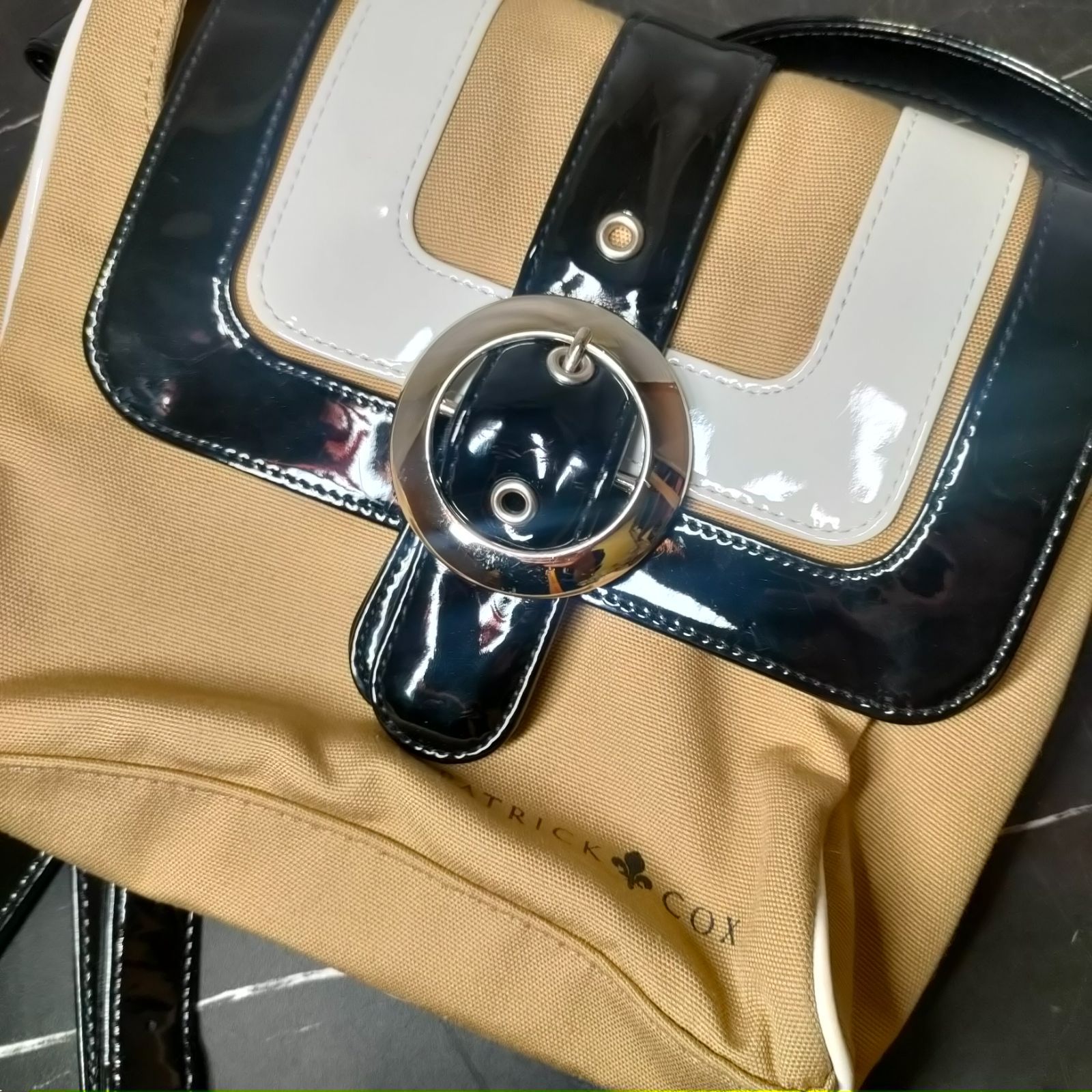 ⑭【美品】PATRICK COX ミニショルダー パトリックコックス ベージュ 
