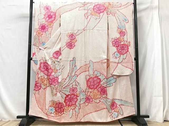 平和屋着物□豪華振袖 総絞り 吉祥花文 正絹 逸品 CAAX1614xe
