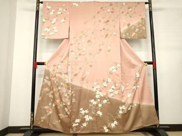 平和屋着物●訪問着　草花文　暈し染め　三越扱い　正絹　逸品　AABB3179ck 平和屋着物○訪問着 草花文 暈し染め 三越扱い 正絹 逸品 AABB3179ck