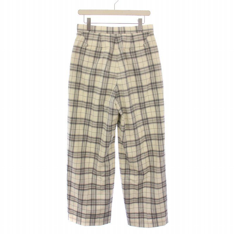 Drawer ドロワー スラックス 白x茶x黒(チェック) 0197625Y0001 ドゥロワー Drawer WINTER1 ウールツイルチェックタックパンツ