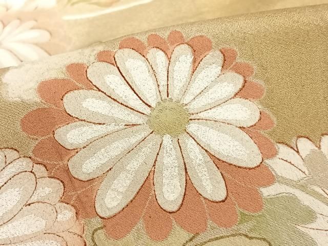 平和屋着物○アンティーク 大正ロマン 小振袖 二尺袖 駒刺繍 御所車花