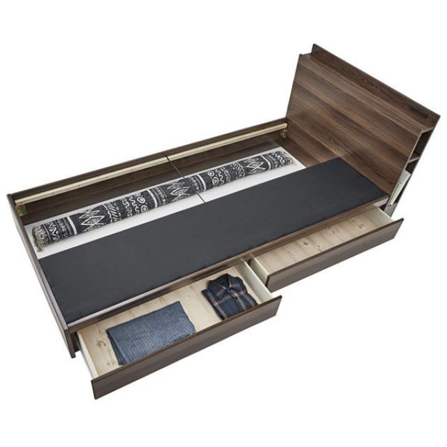 東谷 Azumaya 引き出し付ベッド ブラウン B-91S-BR 新生活 おしゃれ 模様替え 映え NEXPOTALLINN_EU