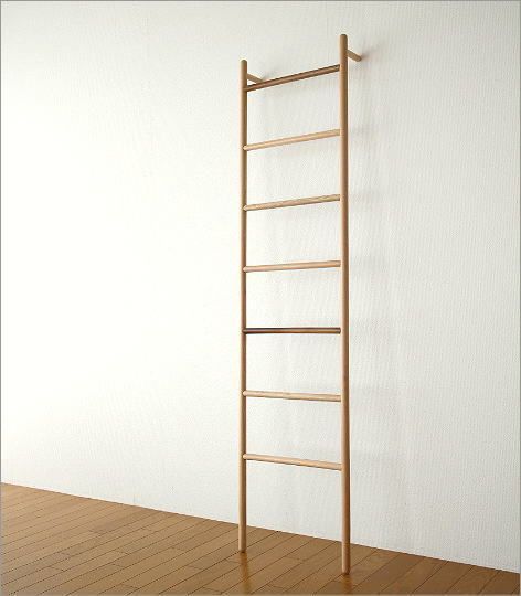 ラダーラック ラダーシェルフ 天然木 木製 無垢材 壁面 立て掛け
