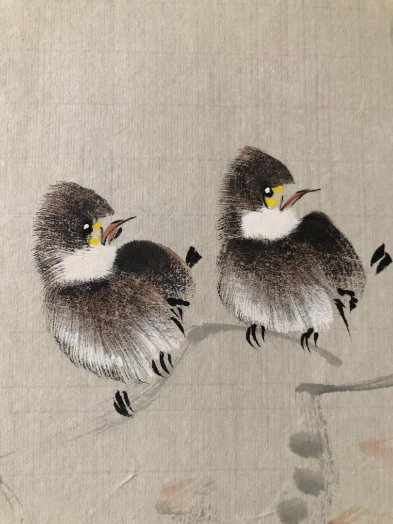 中国美術・純手描き三尺花鳥画芯・水彩画・陳半丁印款・肉筆・宣紙