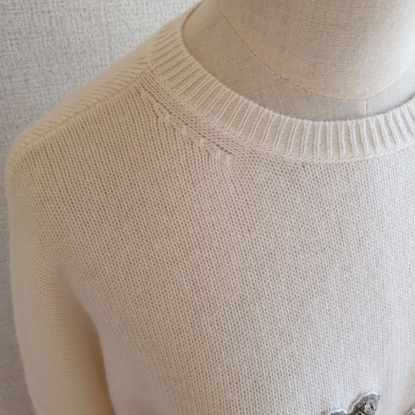 新品・未使用】MAX MARA PALATOロゴラインストーンカシミアセーター 
