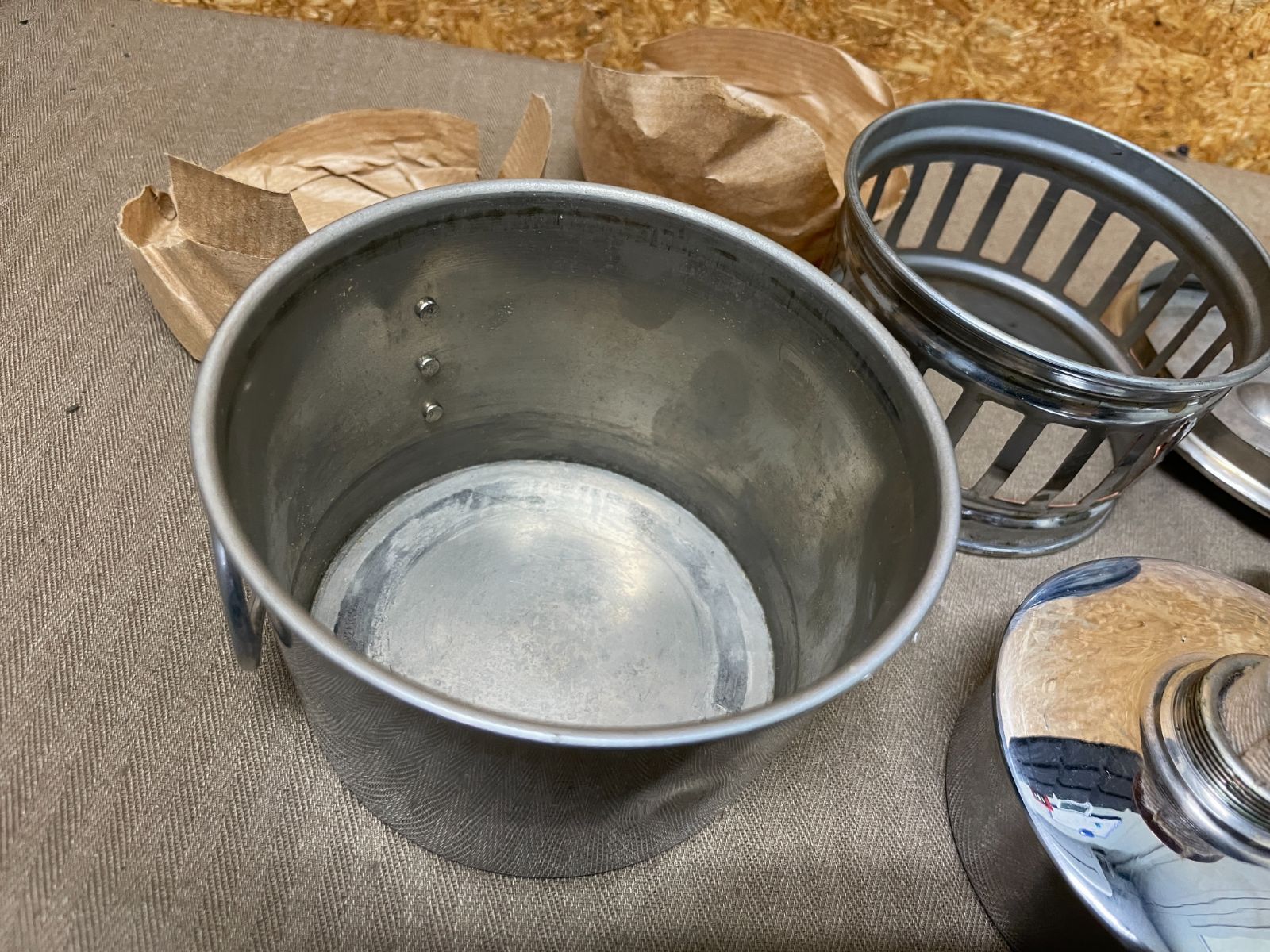 限定入荷□フランス軍□真鍮製アルコールストーブ□クッカー□3