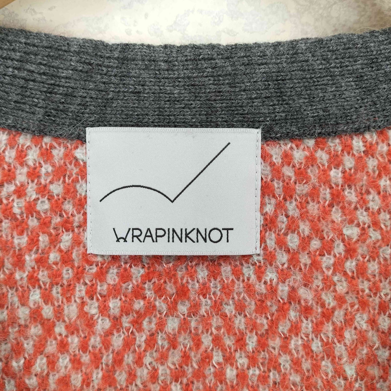 WRAPINKNOT カーディガン 多色使い　メンズ ラッピンノット WRAPINKNOT ウールマルチカラーカーディガン