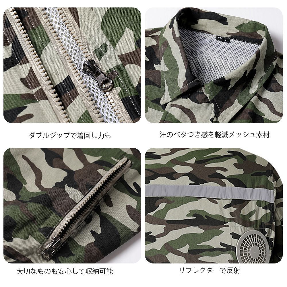 空調作業服 長袖 電動 バッテリー付き 4つファン対応 大風量 清涼服 ワークマン 熱中症対策 作業服 メンズ レディース 7.4V 夏用 春夏 2025 STEELWINDOWSANDDOORS_COM