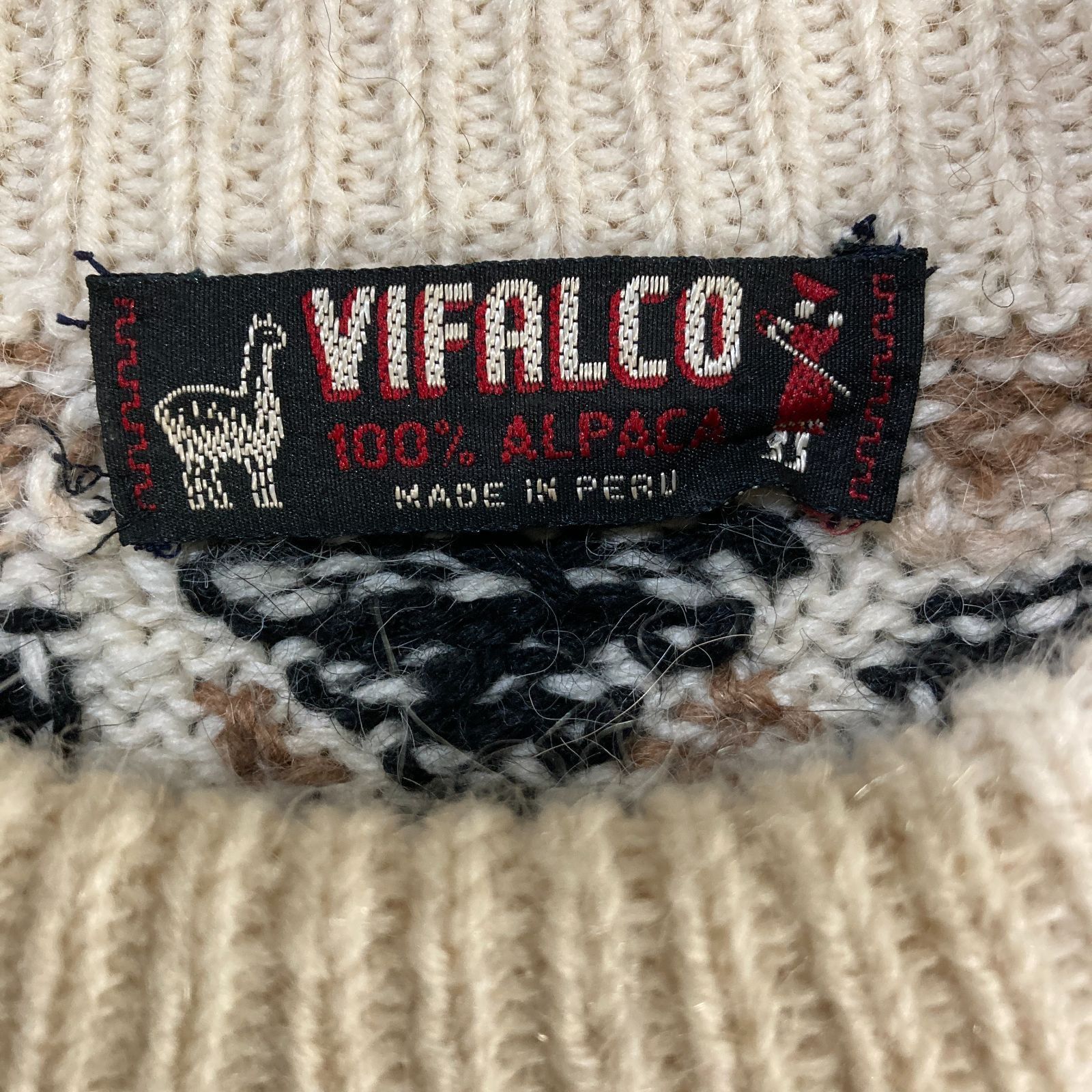 ペルー製 VIFALCO ニットプルオーバー・セーター ネイティブ 柄 