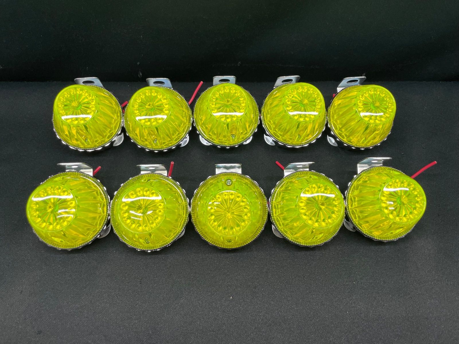 S-91 蛍光イエロー 10個 サイドランプ NO.16 黄 板橋用品製作所 電球式 レトロ デコトラ アート 車高灯 蛍 ゼリーマーカー