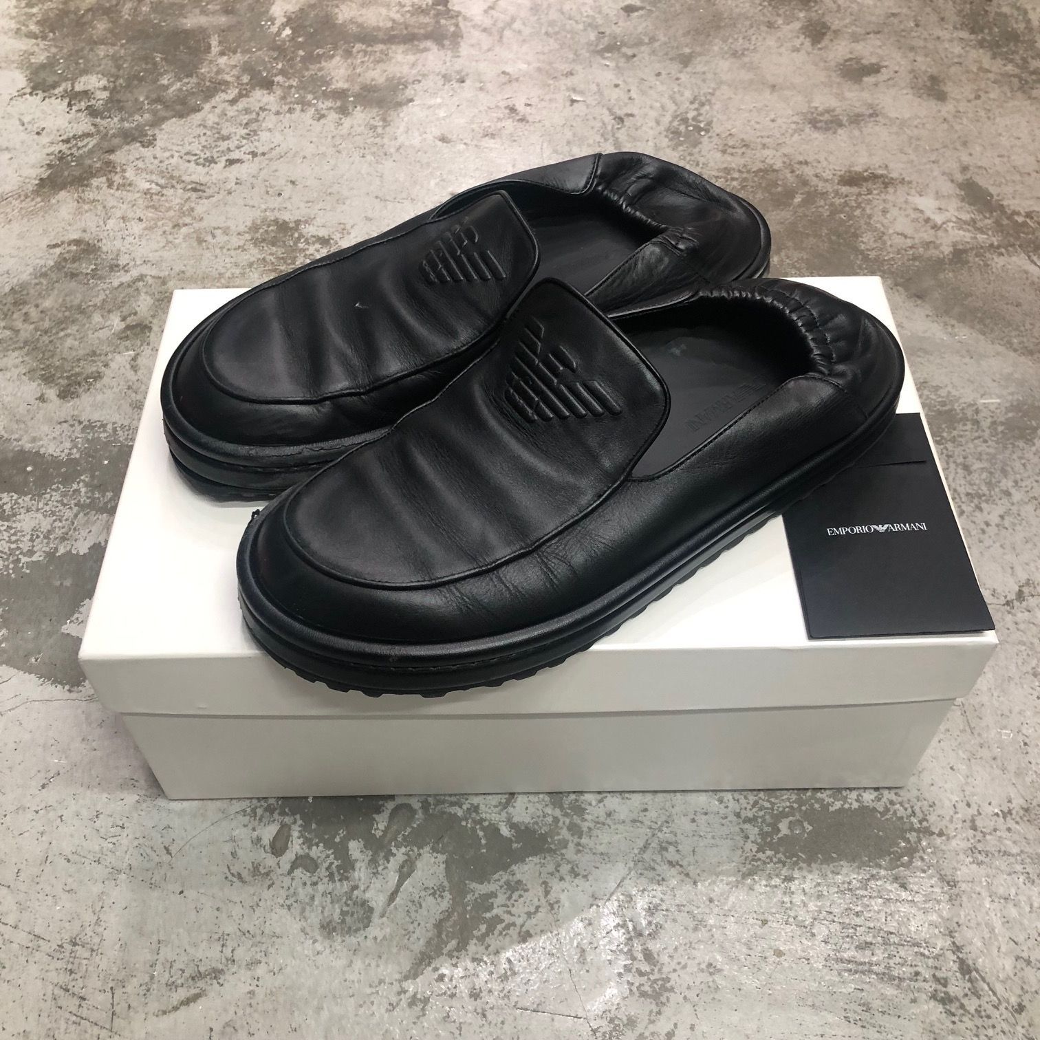 EMPORIO ARMANI レザー ローファー スリッポン サンダル X4J109 