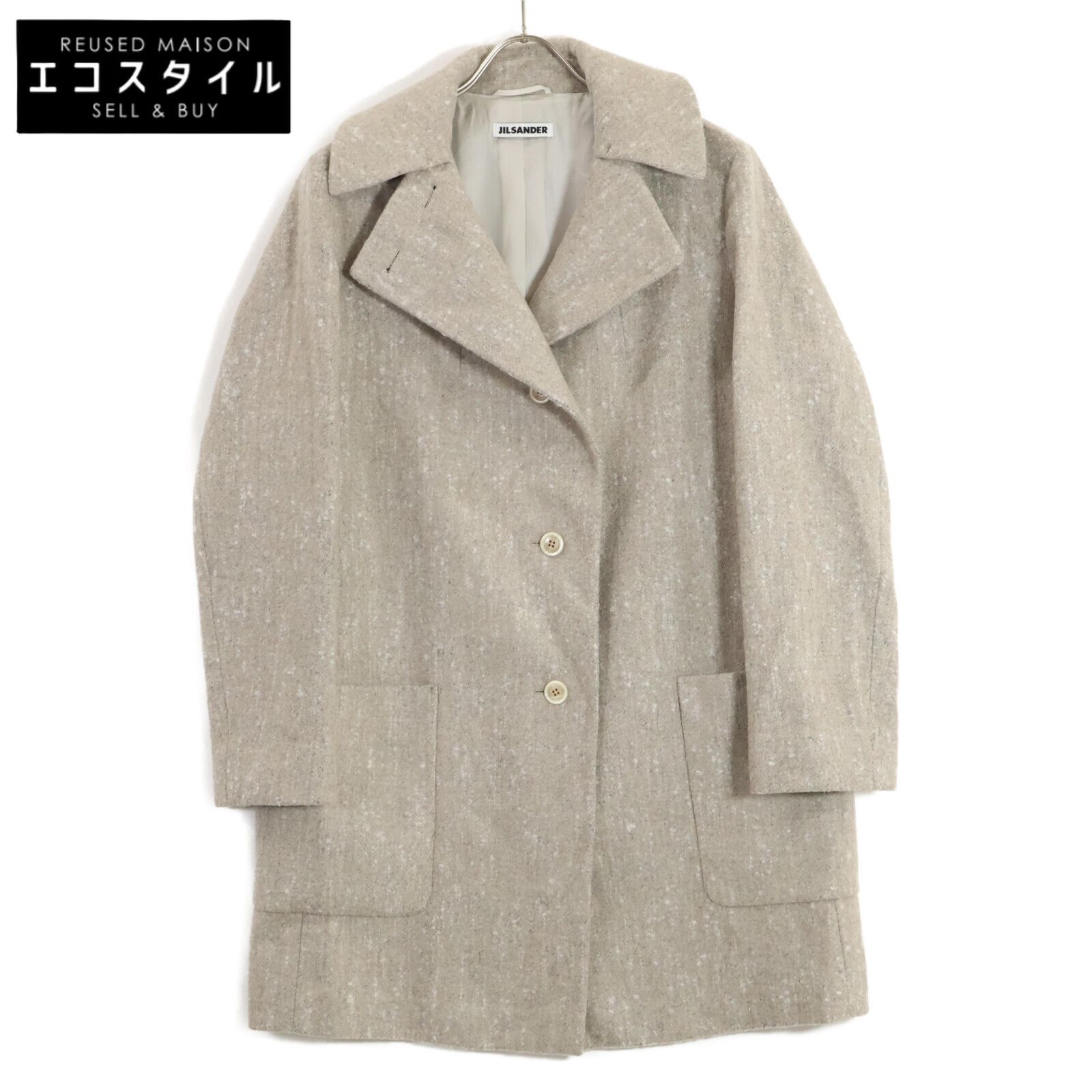 JIL SANDER ジルサンダー ｸﾞﾚｰ 09AW ｳｰﾙｱﾙﾊﾟｶ ｼﾝｸﾞﾙｺｰﾄ 38