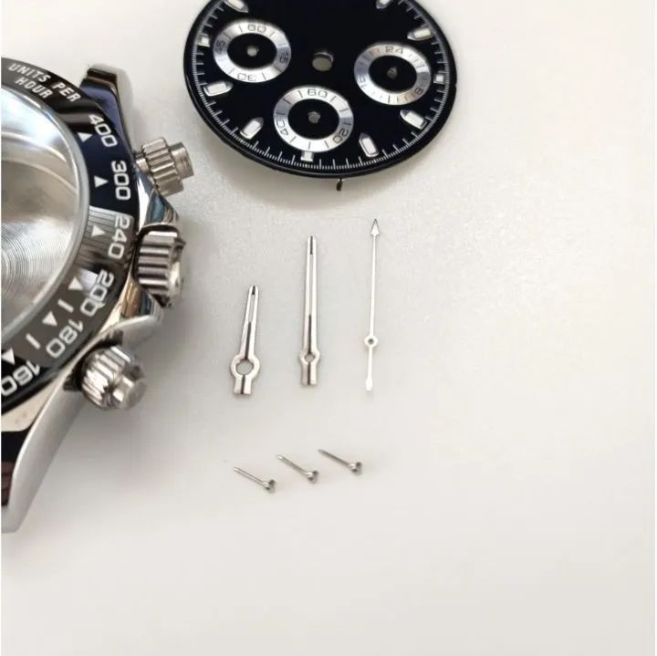 腕時計 クロノグラフ ケース 文字盤 針 セット セラミックベゼル