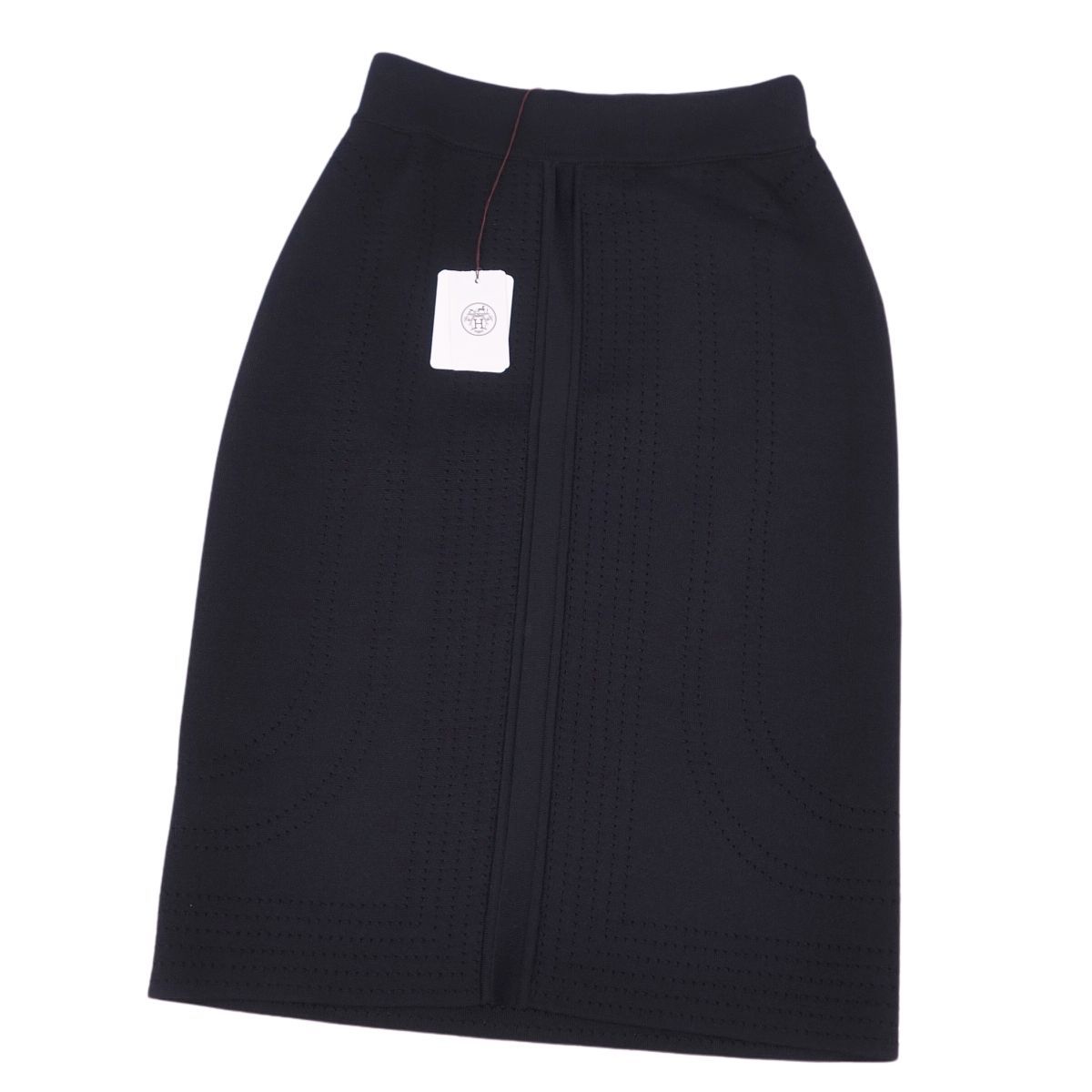 未使用 エルメス HERMES 23SS シルク ニット スカート タイトスカー 