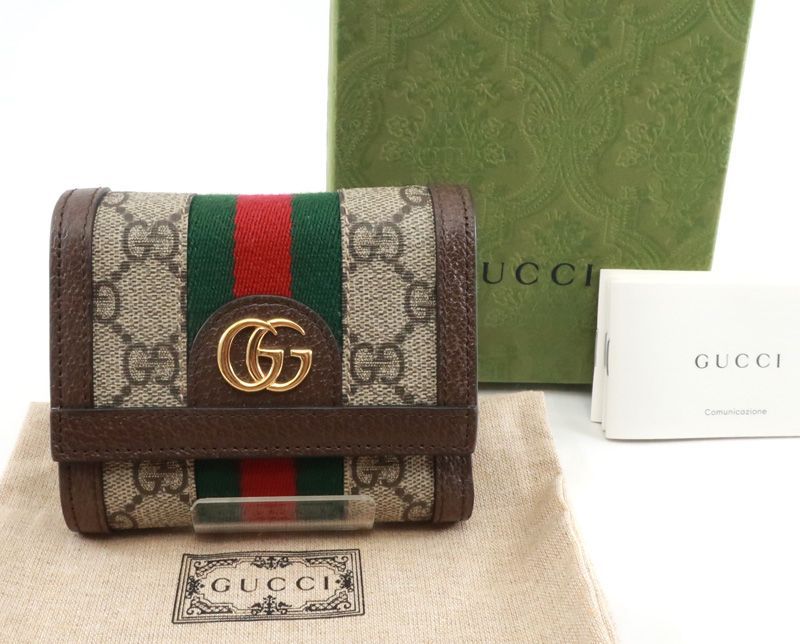 極美品 グッチ コンパクト財布 GUCCI 三つ折り財布 オフィデア