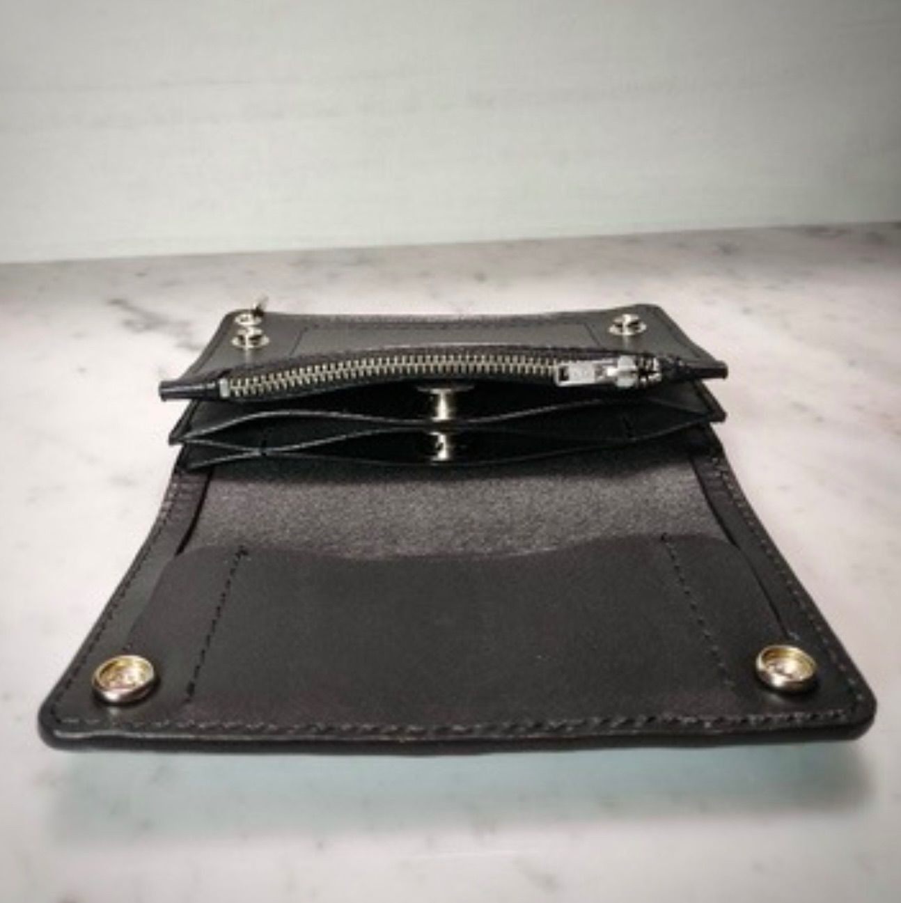 受注製作品 お札を折らないミドルトラッカーウォレット 栃木レザー