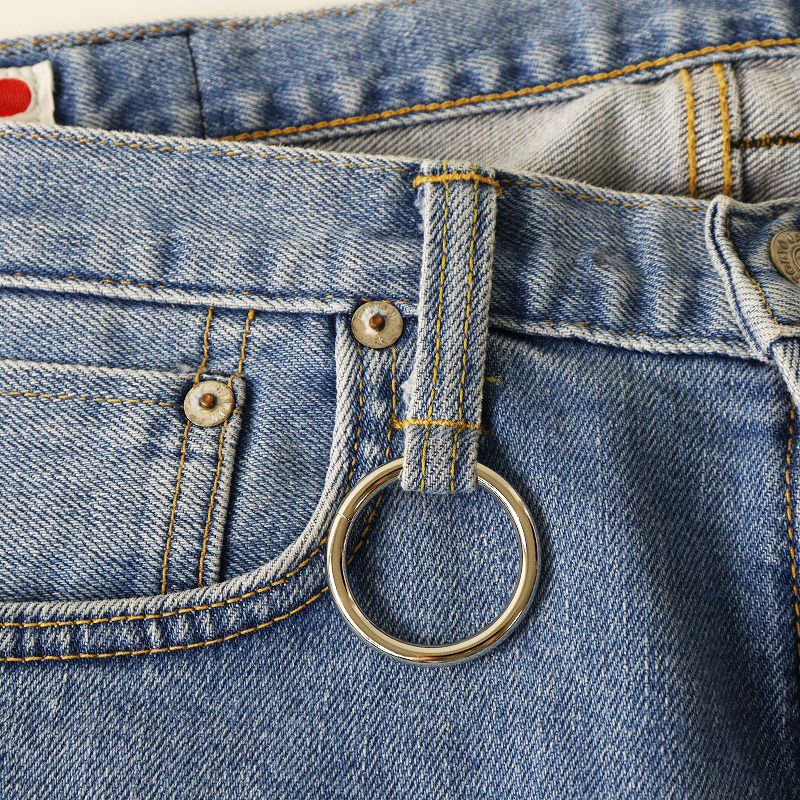 パッチワークテーパードデニムパンツ