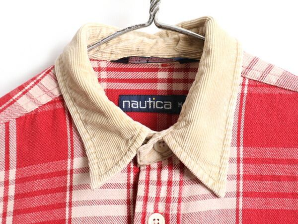 90's オールド □ NAUTICA ノーティカ 襟 コーデュロイ 切替 ヘビ